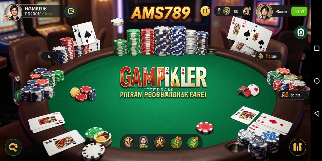 Tampilan gameplay poker menarik di AMS789 dengan grafis memukau.