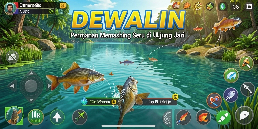 Tampilan menakjubkan dari gameplay memancing di DEWALIN.