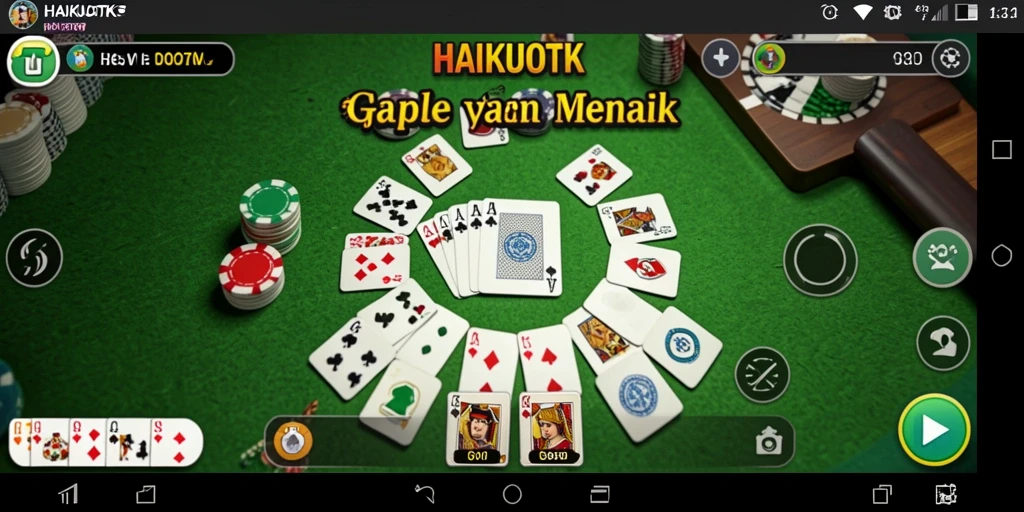 Screenshot gameplay HAIKUOTK yang penuh aksi dan strategi Gaple.