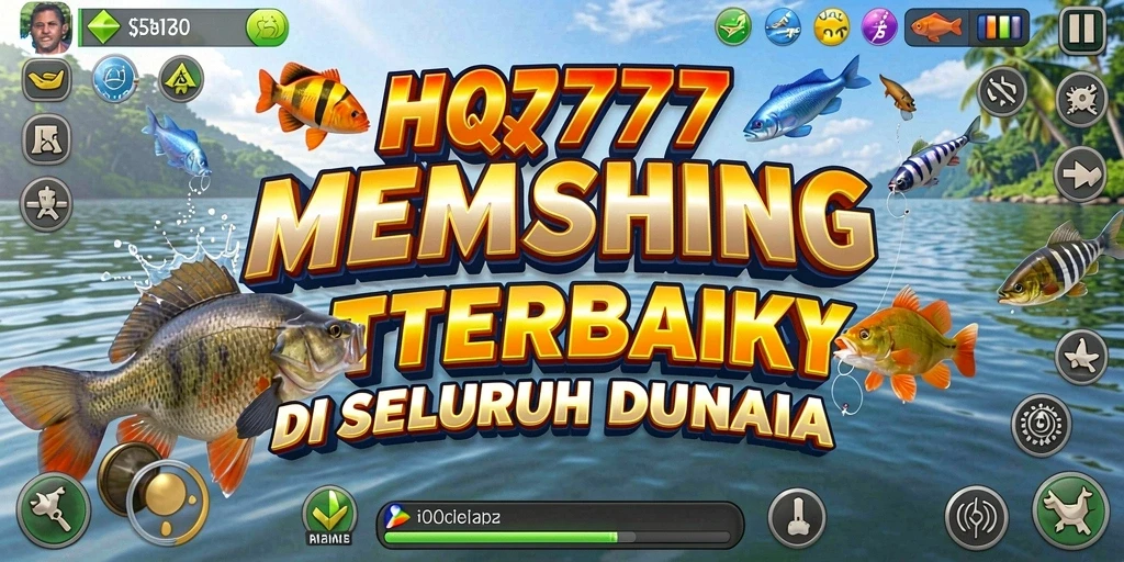 Tampilan permainan HQ777 yang menampilkan aktivitas memancing yang seru.
