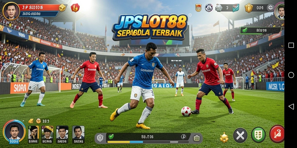 Screenshot JPSLOT88 menampilkan gameplay sepak bola yang menarik.
