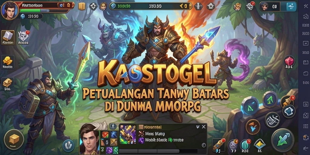 Screenshot KAOSTOGEL menampilkan pertarungan epik di dunia MMORPG.