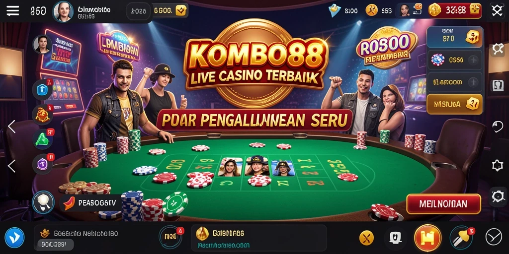 Screenshot gameplay Live Casino di KOMBO88 yang memukau.