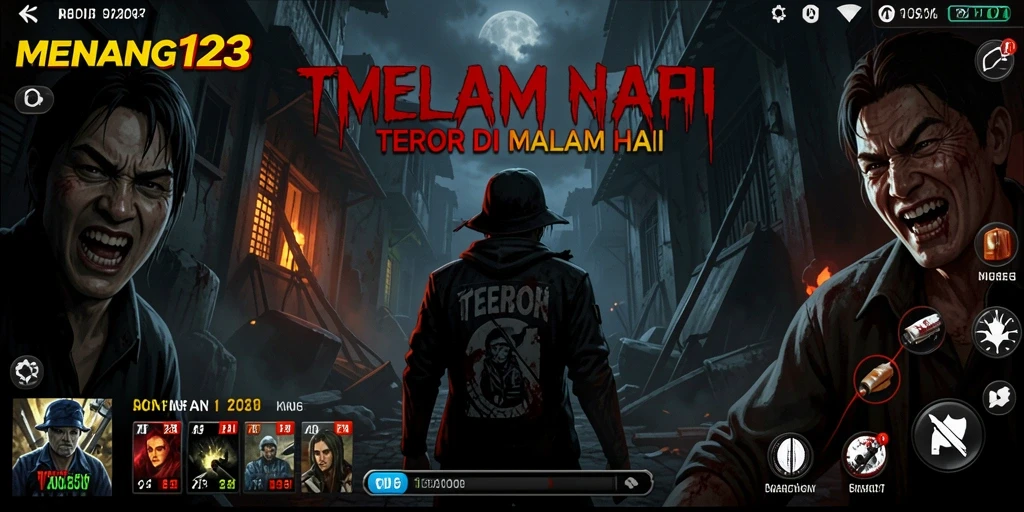 Screenshot MENANG123 menunjukkan suasana mencekam dari gameplay Horror.