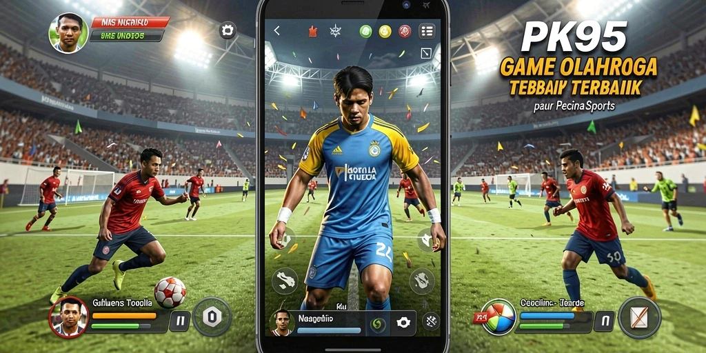 Screenshot menunjukkan aksi sengit dalam pertandingan olahraga PK95.