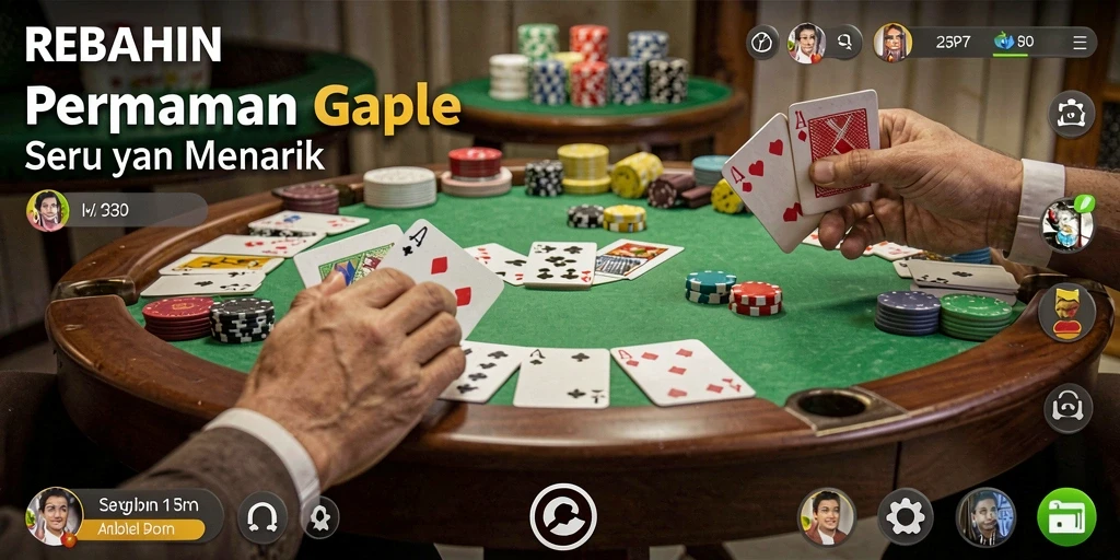 Screenshot gameplay <strong>REBAHIN</strong> yang menggambarkan suasana permainan Gaple.