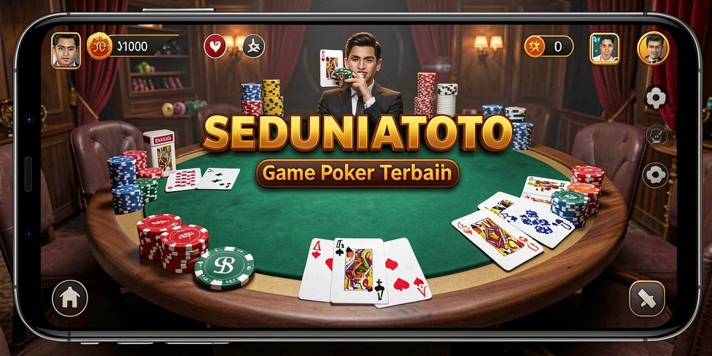 Screenshot utama SEDUNIATOTO menampilkan aksi seru permainan Poker.