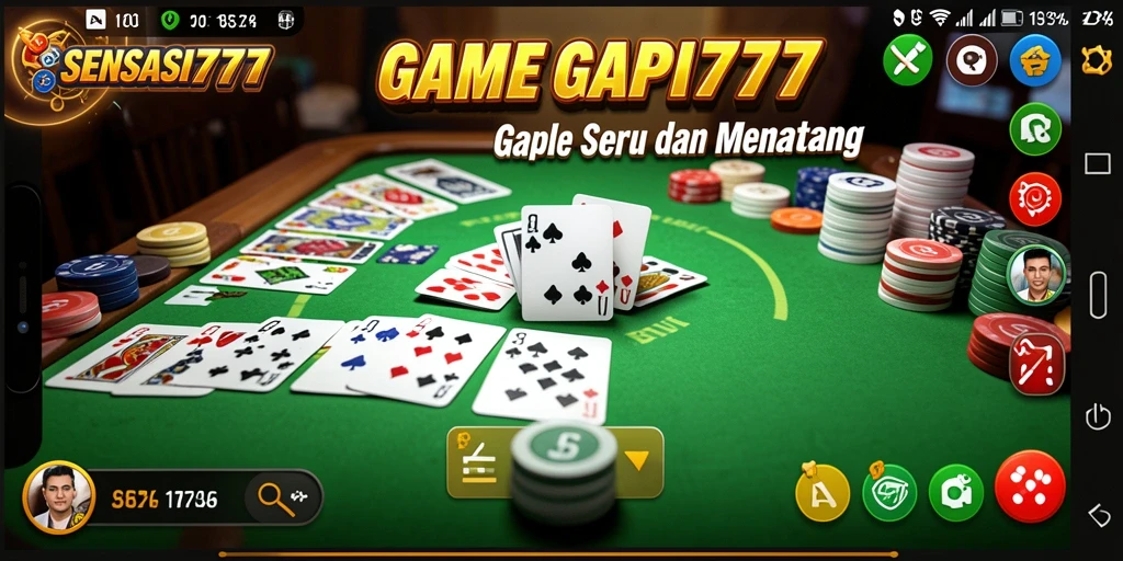 Tampilan gameplay Gaple yang menarik di SENSASI777.