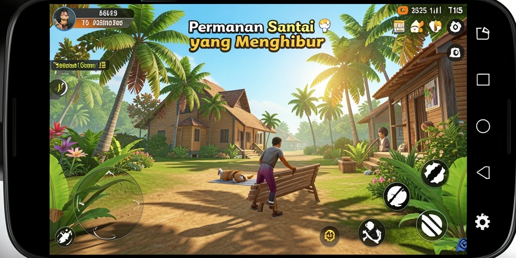Tampilan gameplay T6 dengan karakter lucu dan leveled yang menantang.