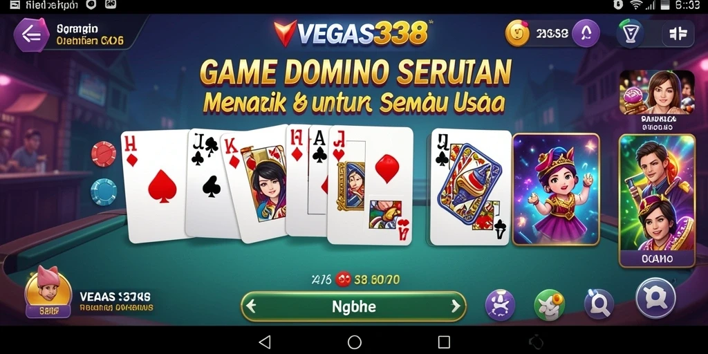 Tangkapan layar menunjukkan gameplay seru Domino pada VEGAS338.
